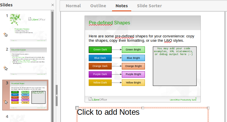 Example of Notes view in Workspace