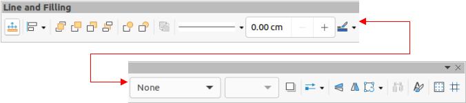 Line and Filling toolbar