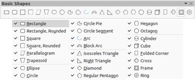 Basic Shapes sub-toolbar