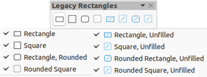 Legacy Rectangles toolbar