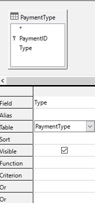 Selecting PaymentType
