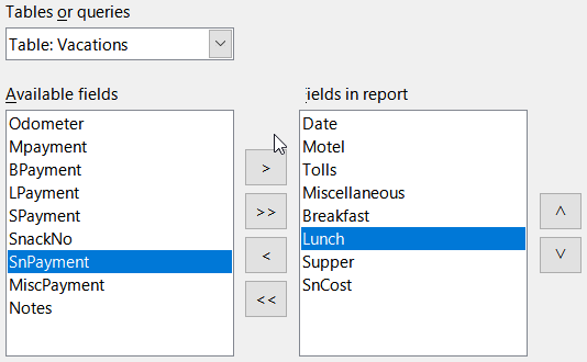 Adding fields to a report
