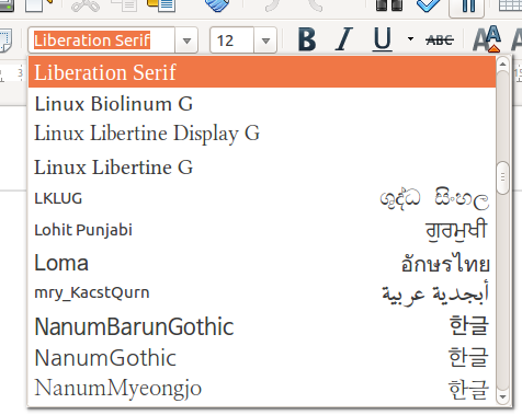 Font List with Preview (Left)
