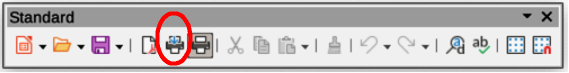 Figure 9: Draw Standard toolbar with Print Directly installed