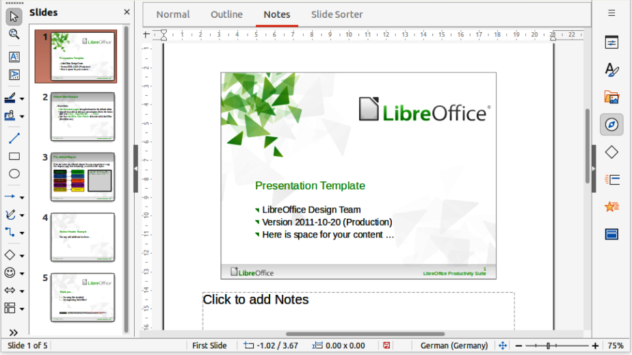 Figure 9: Example Notes view in Workspace