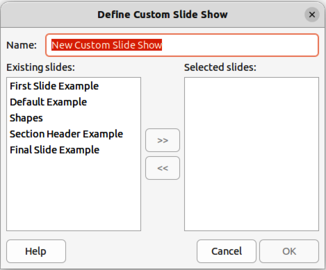 Figure 44: Define Custom Slide Show dialog