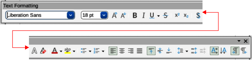 Figure 30: Text Formatting toolbar
