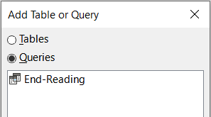 Figure 44: Selecting queries to add to another query