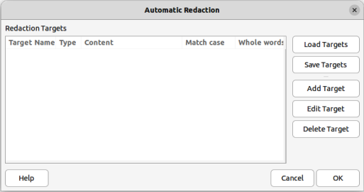 Figure 30: Automatic Redaction dialog