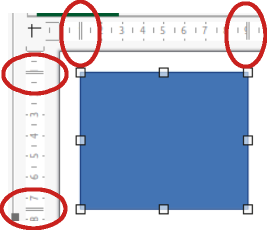 Object size indicators on rulers