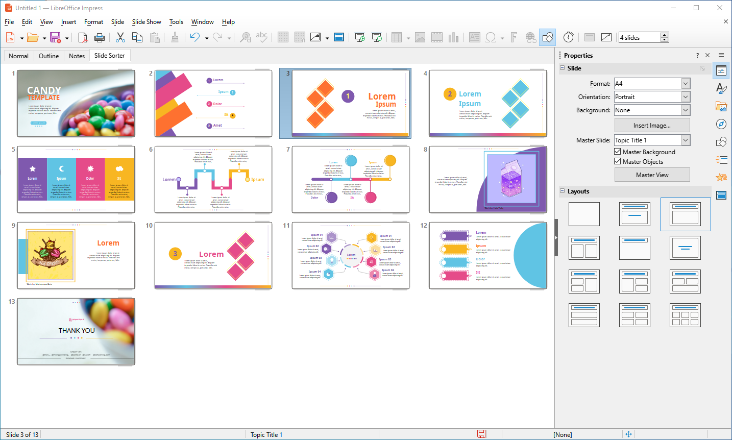 Example of Slide Sorter view