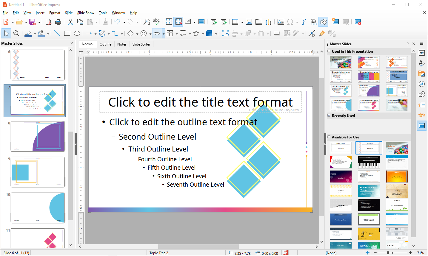 Example of Master Slide Vliew