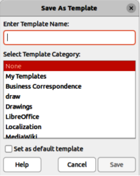 Save As Template dialog