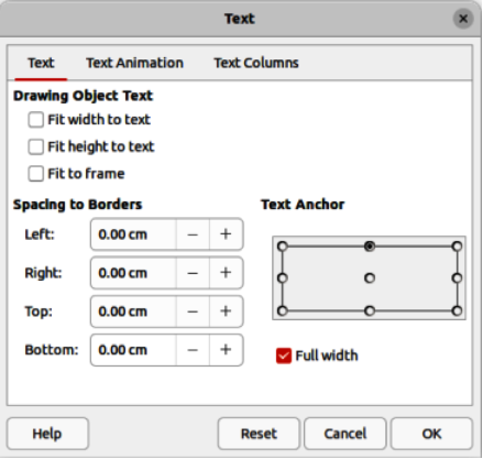 Text dialog — Text page