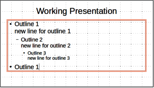 Example of outline unordered list