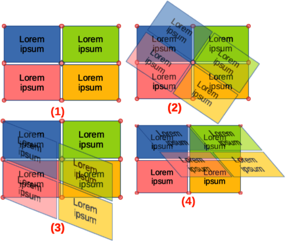 Example of rotating, slanting and skewing images