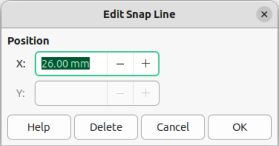 Edit Snap Line dialog