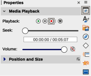 Media Playback panel in Properties deck on Sidebar