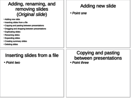 Example of expanding a slide