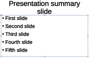 Example summary slide