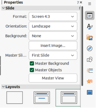 Slide panel in Properties deck on Sidebar