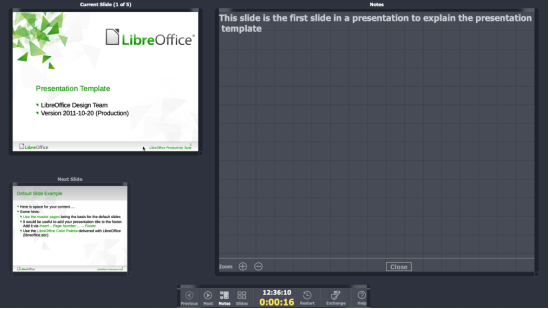 Presenter Console — Notes view