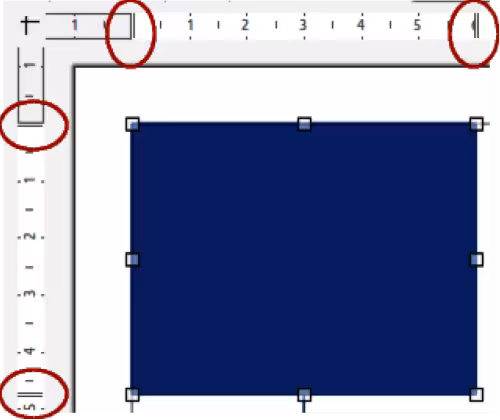Example of object size indicators