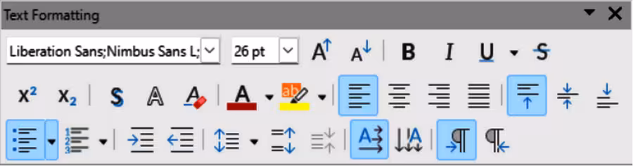 Text Formatting toolbar