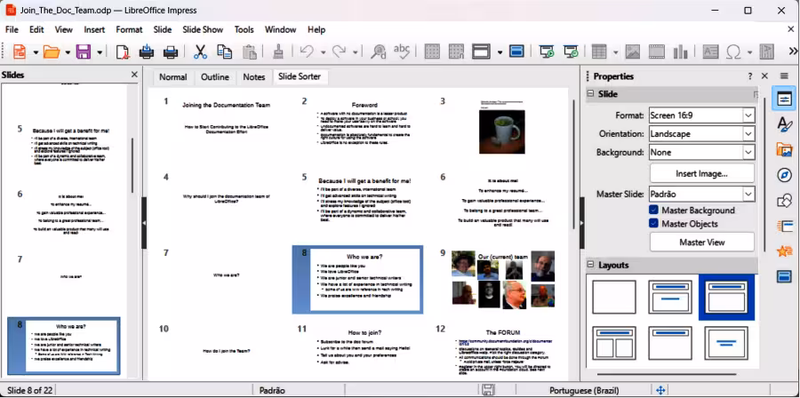 Example of Slide Sorter view