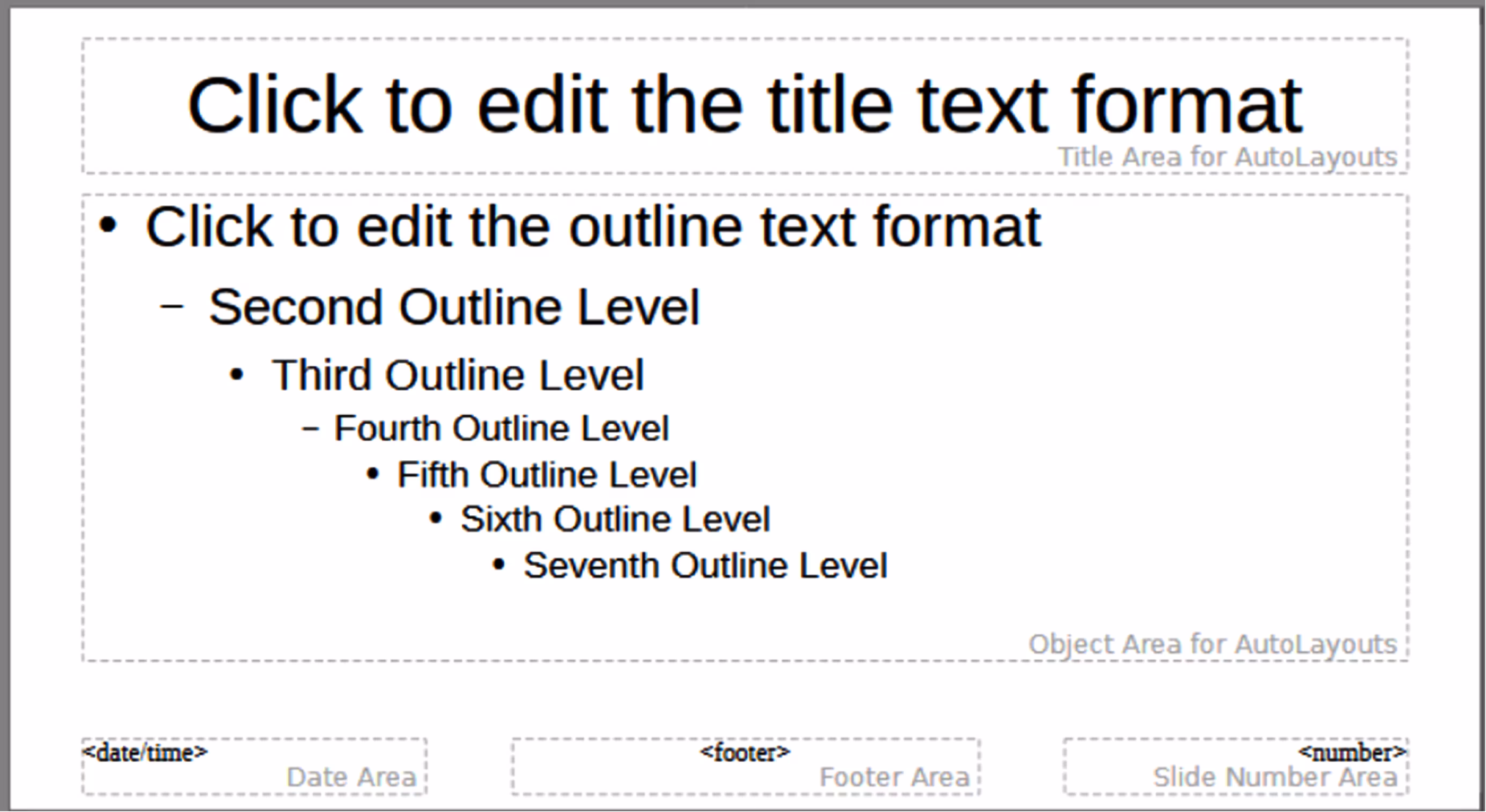 Example of a default Master Slide