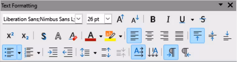 Text Formatting toolbar