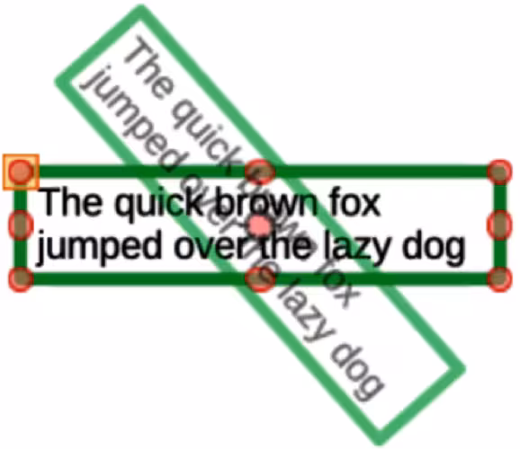 Example of rotating text boxes