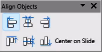 Align Objects subtoolbar