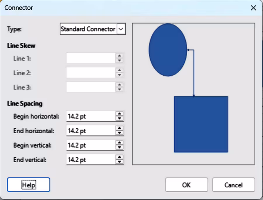 Connector dialog