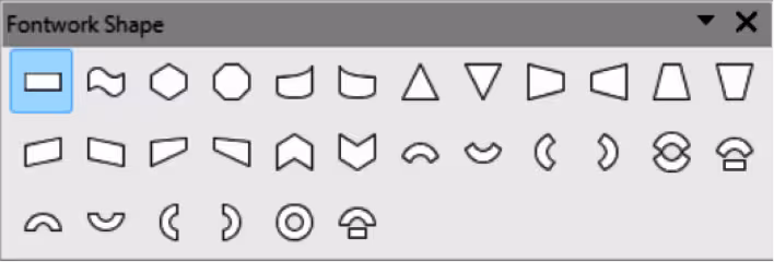 Fontwork Shape subtoolbar