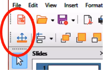 Toolbar moving handles