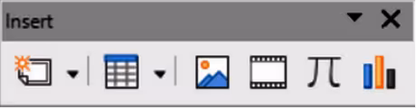 Insert toolbar
