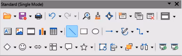 Standard (Single Mode) toolbar