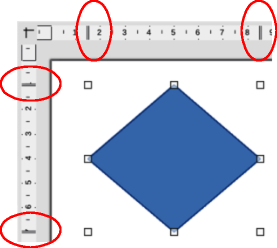 Figure 4: Rulers showing object size