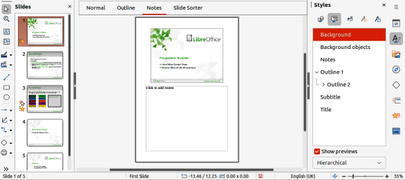 Figure 14: Example of Workspace Notes view