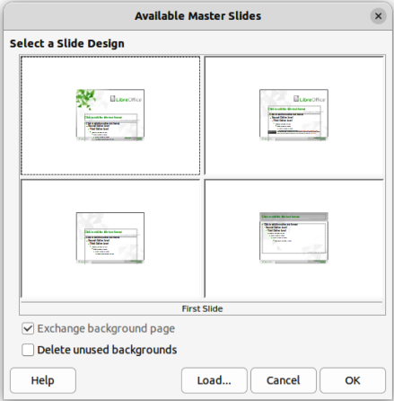 Figure 5: Available Master Slides dialog