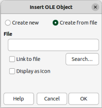 Figure 2: Insert OLE Object — Create from file page