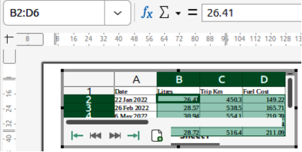 Figure 4: Example of spreadsheet editing in Impress
