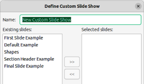 Figure 6: Define Custom Slide Show dialog