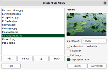 Figure 17: Create Photo Album dialog