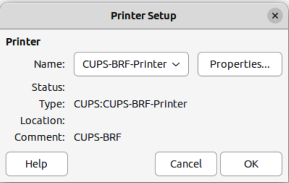 Figure 4: Printer Setup dialog