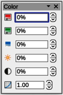 Figure 41: Color sub-toolbar