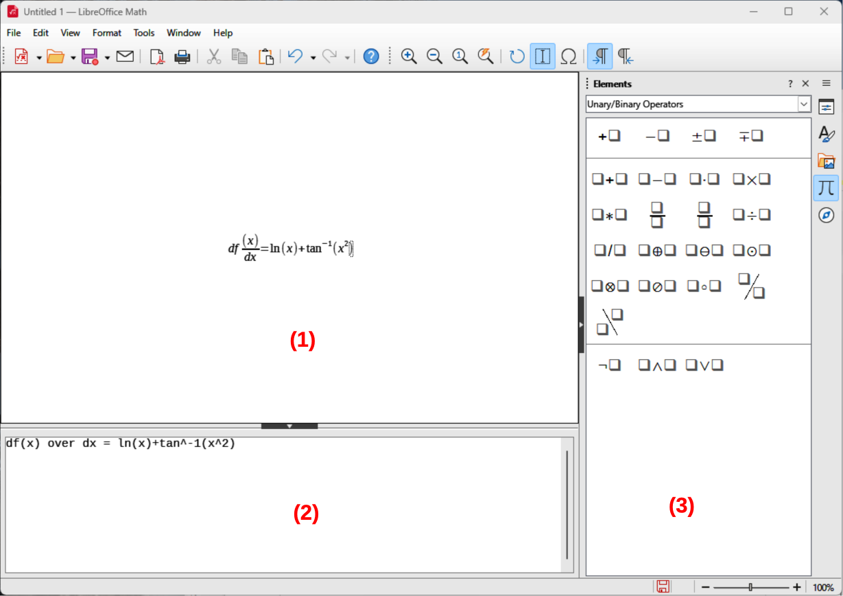 Math opening window
