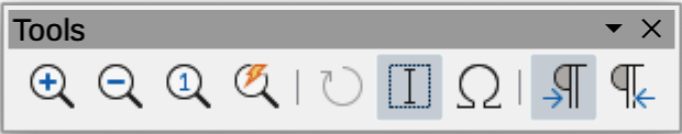 Tools toolbar