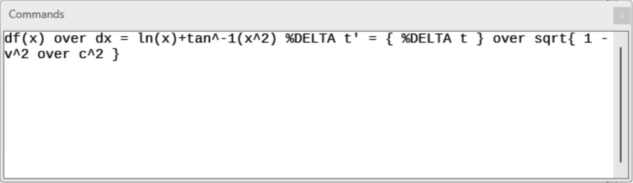 Example of floating Formula Editor window